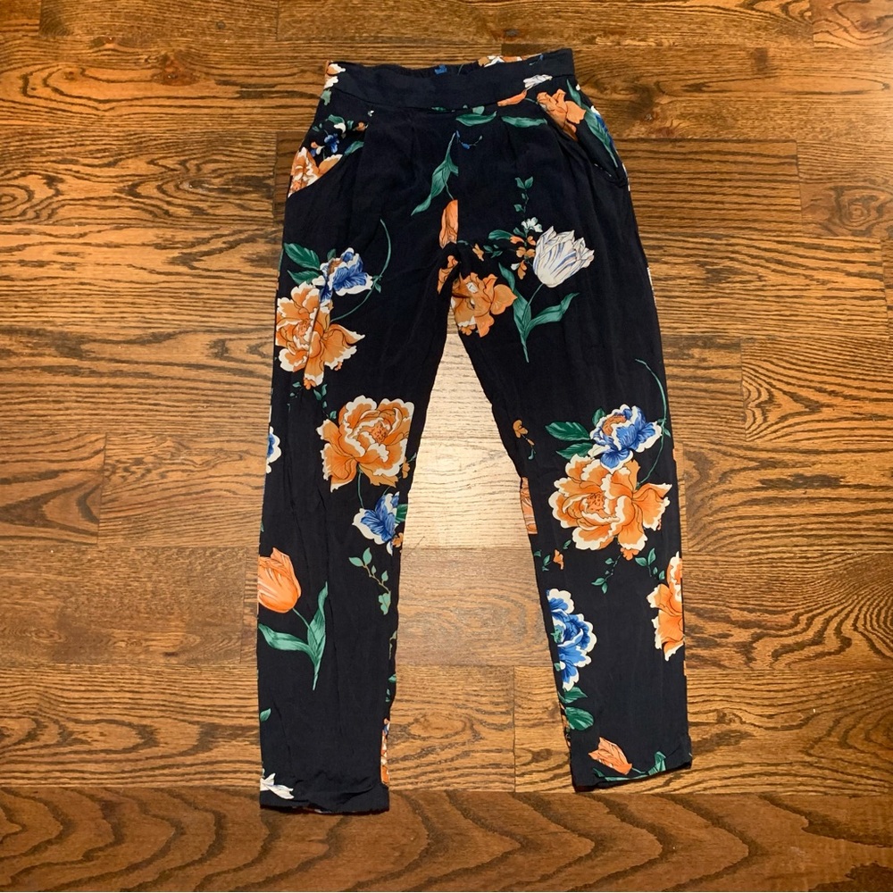 Cotton On Slip On Comfy Pants Floral XXS 04/2018 Dark Blue - Picture 1 of 7